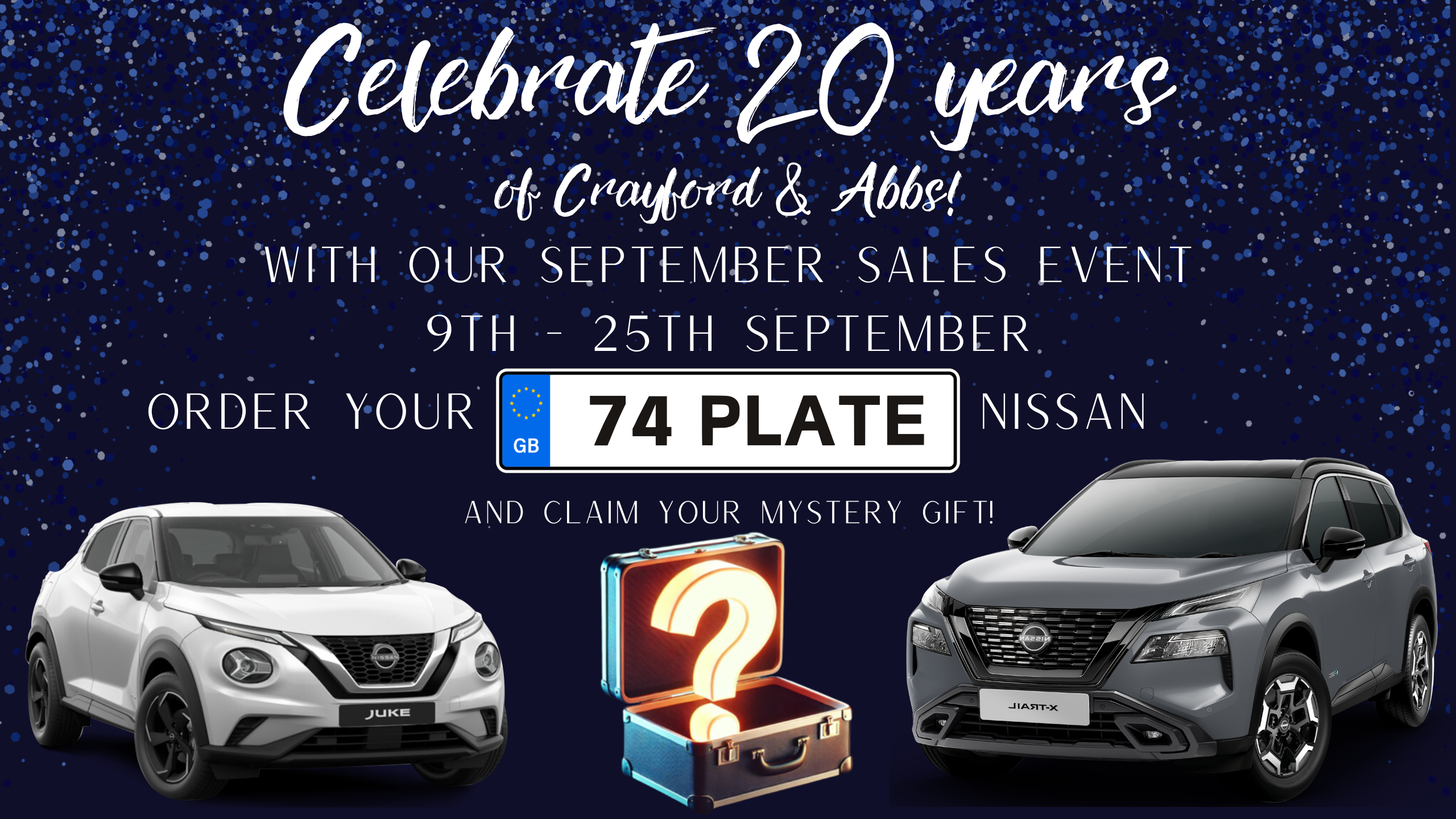 Celebrate 20 Years of business with us.